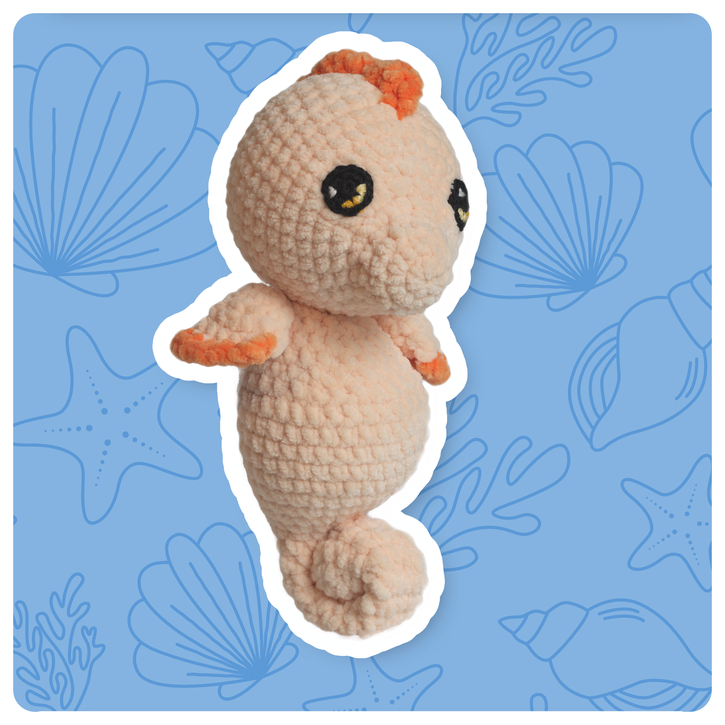 Plush Seahorse - Orange