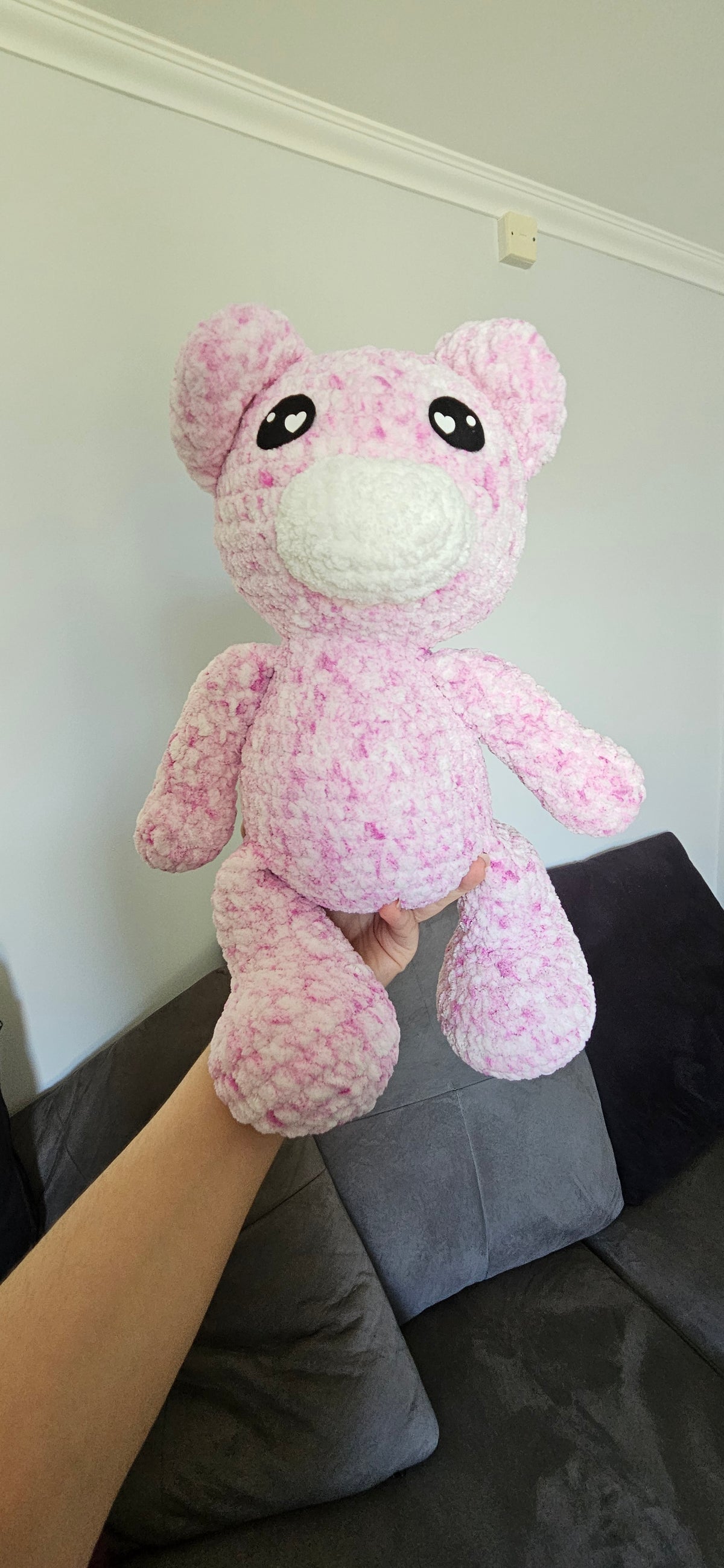 Pink fuzzy bear